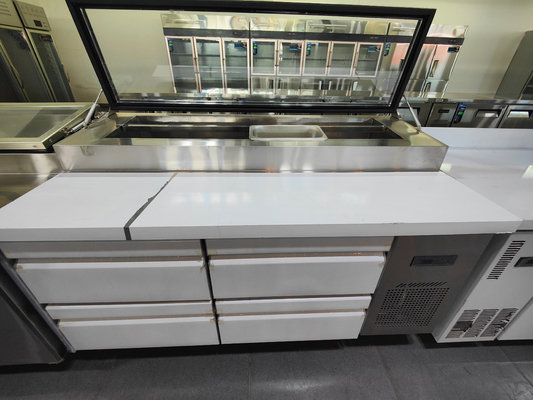 Koeling Voorbereiding Tafel Roestvrij staal Koeling Werktafel voor Keuken Onderbank