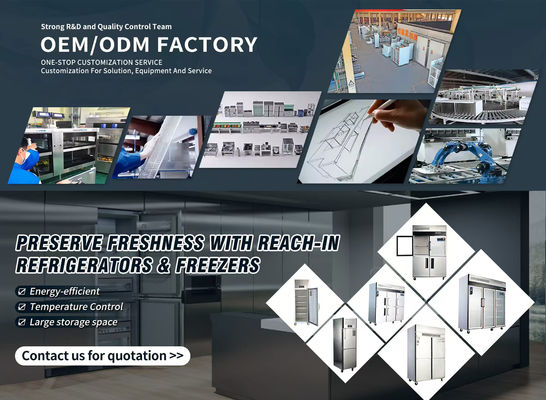 Koelinstallatie van roestvrij staal voor keuken 2/3/4/6 Koelkast/vriezer voor deuren