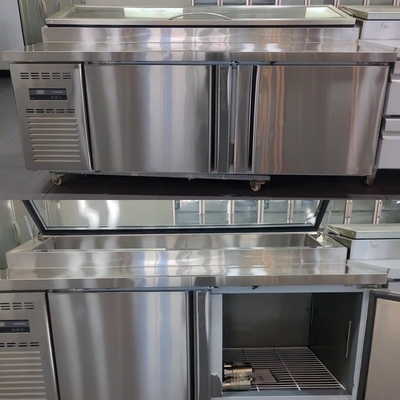 2 deuren Desktop Salad Bar koelkast met dubbele temperatuur 2~8°C/-6~-15°C