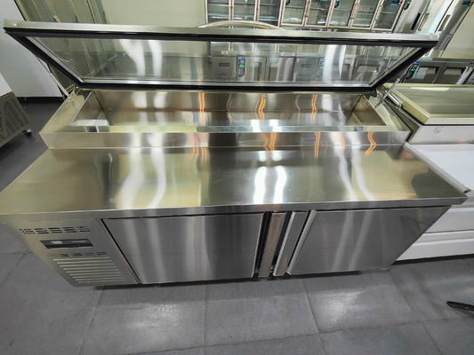 2 deuren Desktop Salad Bar koelkast met dubbele temperatuur 2~8°C/-6~-15°C