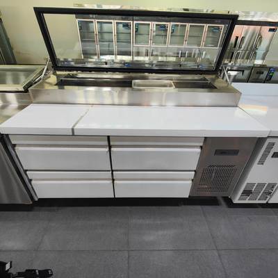 Gepersonaliseerde afmetingen Vier-laaier Pizza Prep Table koelkast voor catering