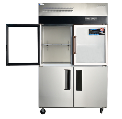 Commerciële verticale stand koelkast vriezer -6 -15C roestvrij staal keuken koelkast