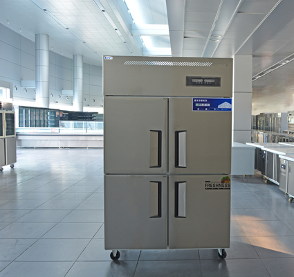 Commerciële verticale stand koelkast vriezer -6 -15C roestvrij staal keuken koelkast