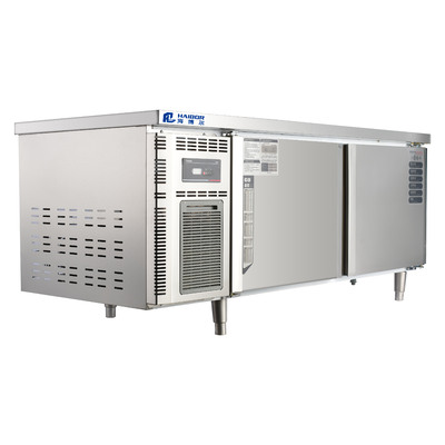 Custom Design 450L roestvrij staal glazen deur werkbank koelkast voor multi-klimaat