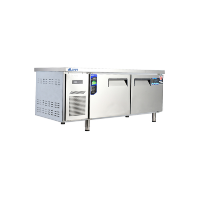Custom Design 450L roestvrij staal glazen deur werkbank koelkast voor multi-klimaat
