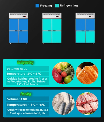 Vrieskas met vier deuren en temperatuurregeling