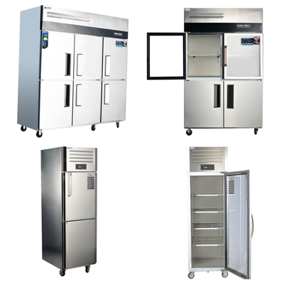 Vlekvrye staal 304/201 Keuken Verticale koelkast met commerciële glas display showcase